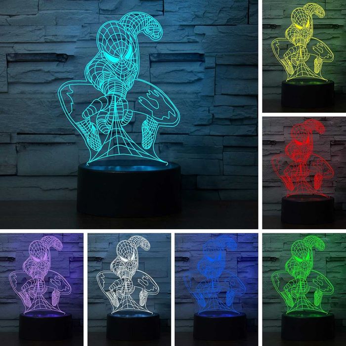 3D LED нощни лампи с дистанционно и различни дизайни – футбол, аниме, автомобили, геймърски и филмови мотиви