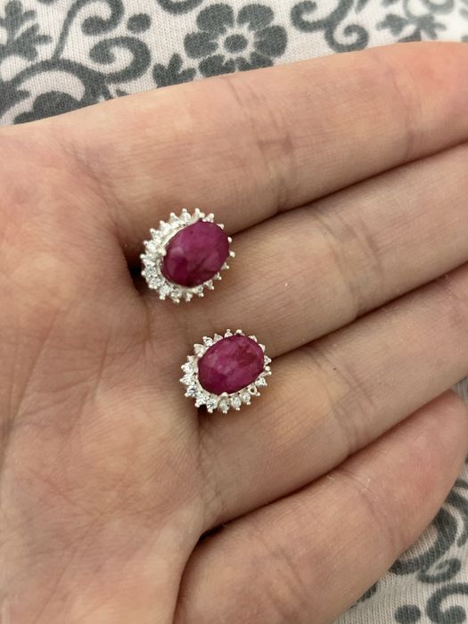 Рубиновые серьги