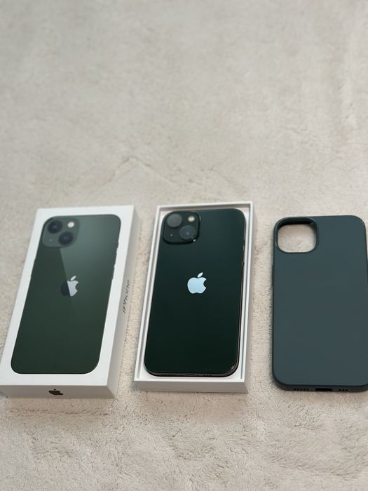 iPhone 13 Green impecabil 128 GB 88% full box + husa