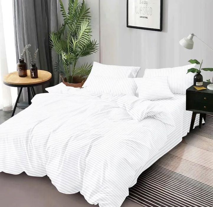 Set lenjerie pat bumbac - calitate hoteliera lux Damasc - Queen size