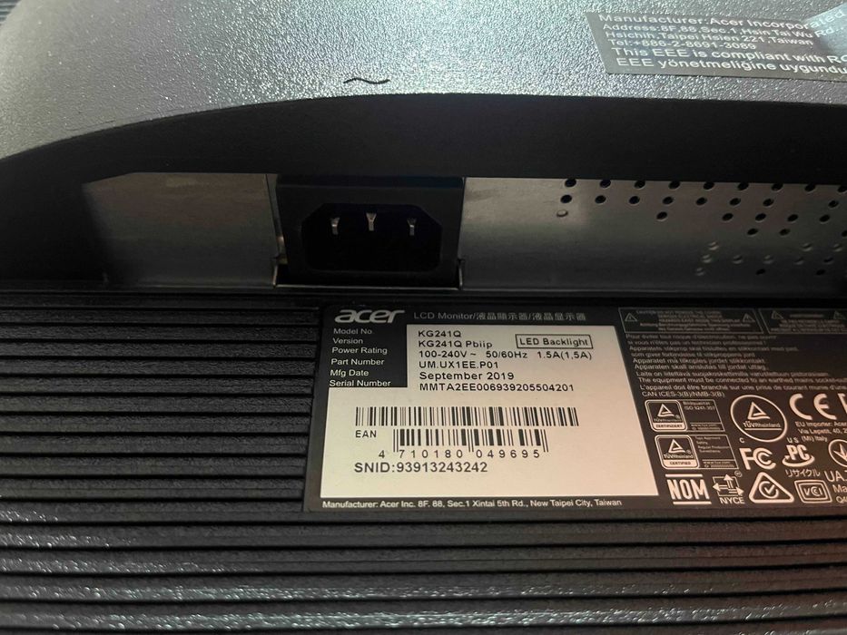 Монитор Acer KG231Q 144hz 24inch 1ms