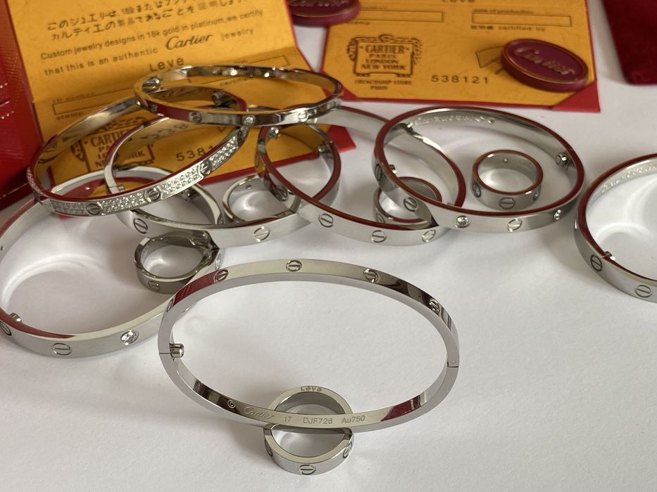 Brățară Cartier LOVE 17 White Gold 23K Slim
