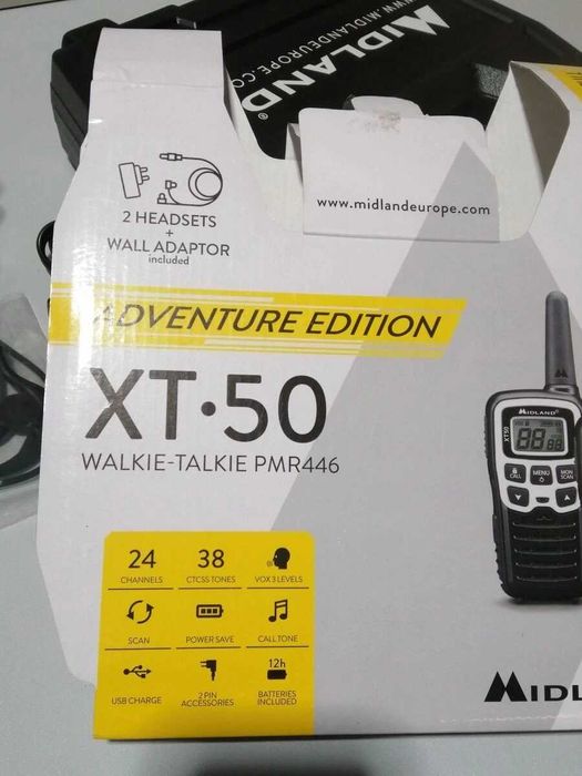 Двупосочни радиостанции Midland XT50 8км обхват 2бр уоки токи с usb