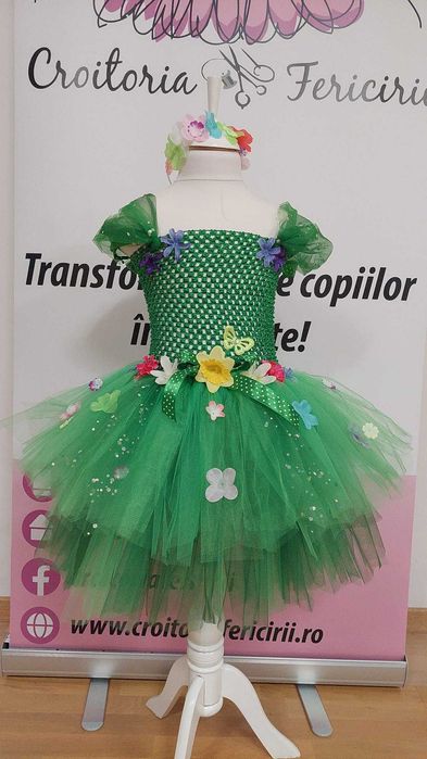 Rochita TUTU Zana Florilor Zana Primaverii Fluturas serbare Carnaval