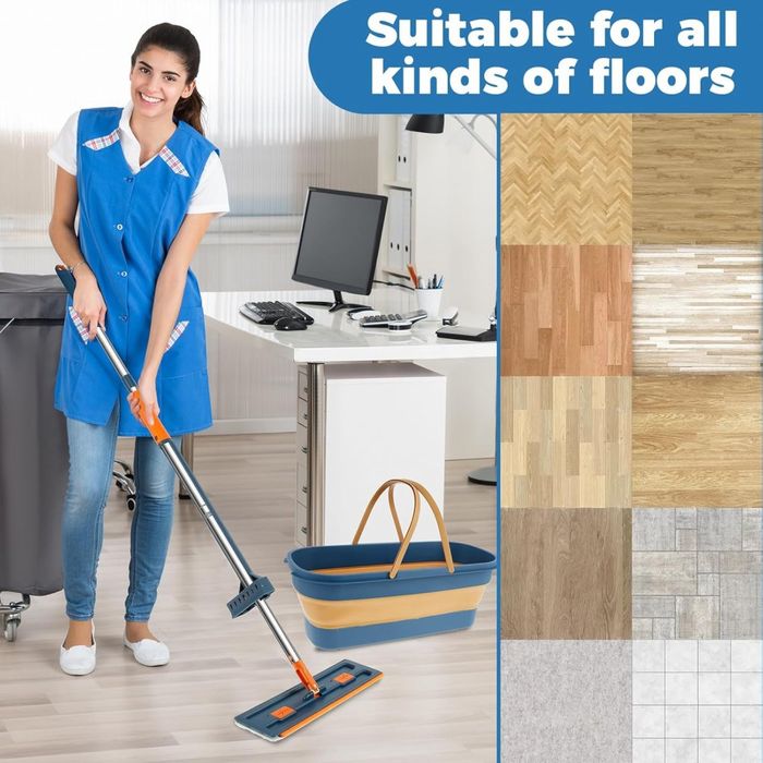 Комплект моп с 360° въртене и сгъваема кофа – Професионално и безконта