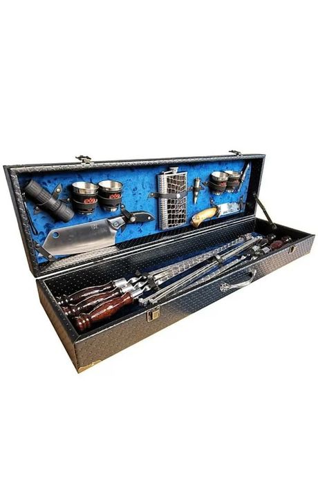 Подарочный набор для шашлыка в кейсе. Номер 3