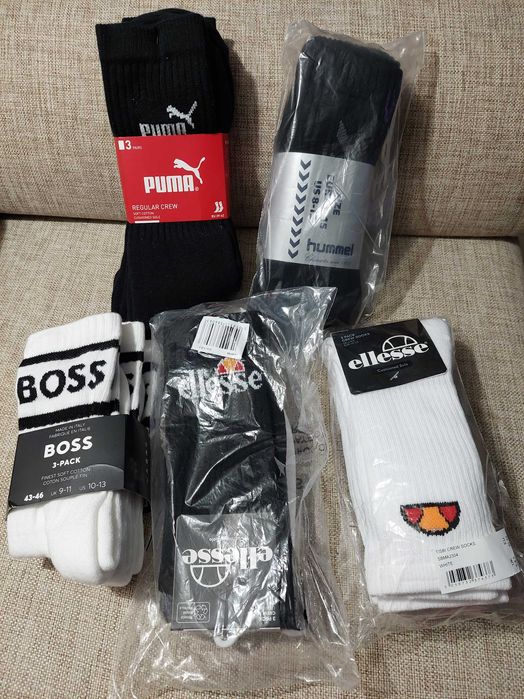 Оригинални мъжки споръни чорапи Puma,  Hugo Boss,  Ellesse,  Hummel