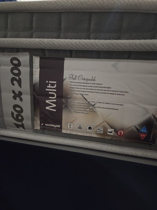 Pat tapitat cu lada depozitare + saltea full ortopedica