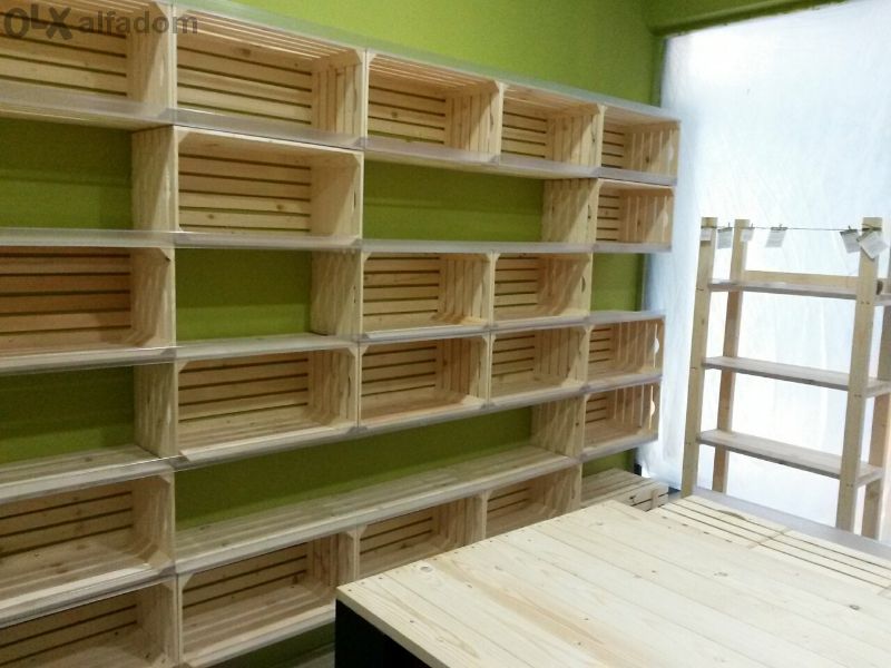 Обзавеждане за био магазин тип палети и щайги