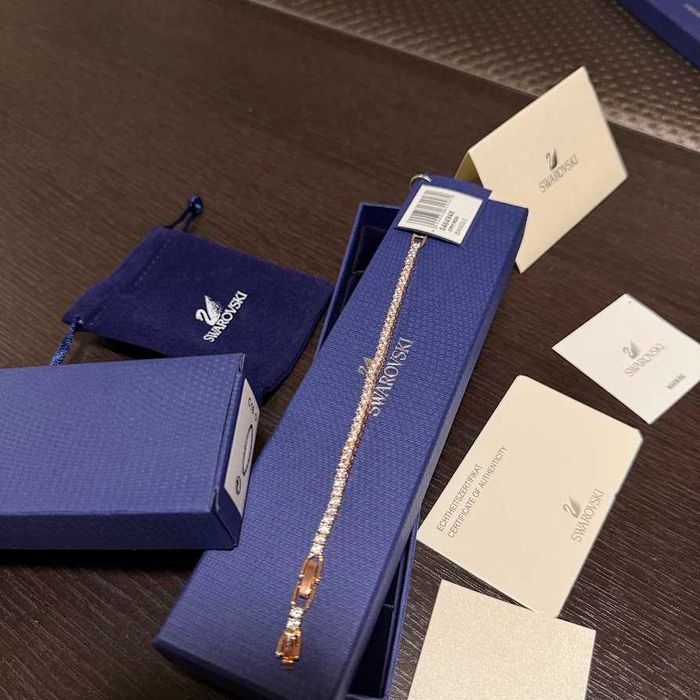 Bratara Swarovski Matrix Tennis Rose/Gold