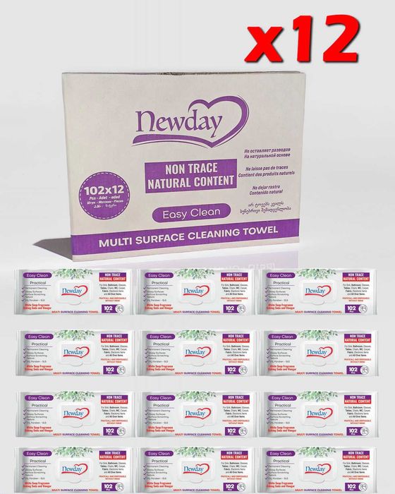 Универсални почистващи мокри кърпи Newday - 102 бр или цял КАШОН