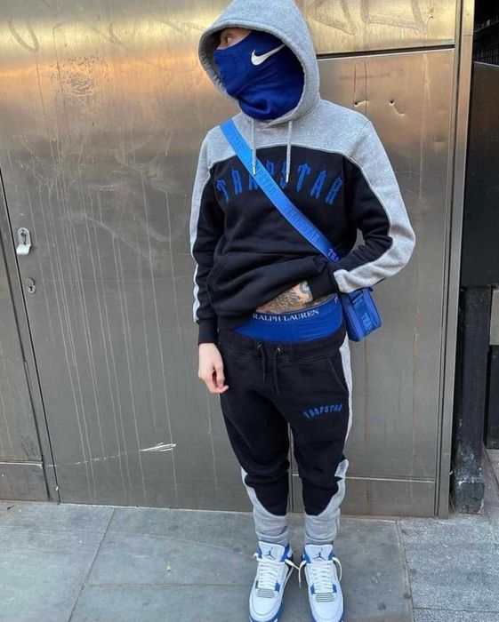 Trapstar Irongate Trening Tracksuit Central Cee Negru Albastru Gri