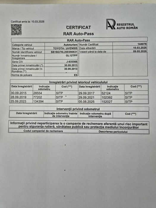 Vand Toyota Avensis 1.8 benzina an 2013, cutie automata 170303 km