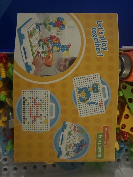 Мозайка за строене с винтоверт детски на батерии