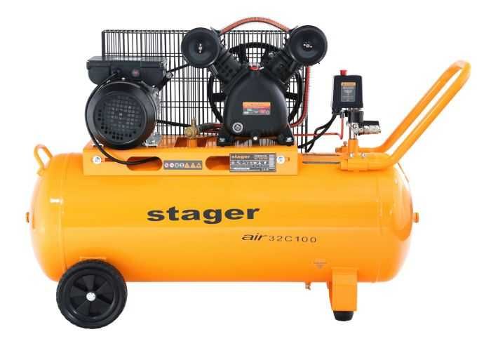Compresor Aer Stager Air 32C100 324L/min Butelie 100L 10bar Mogosoaia