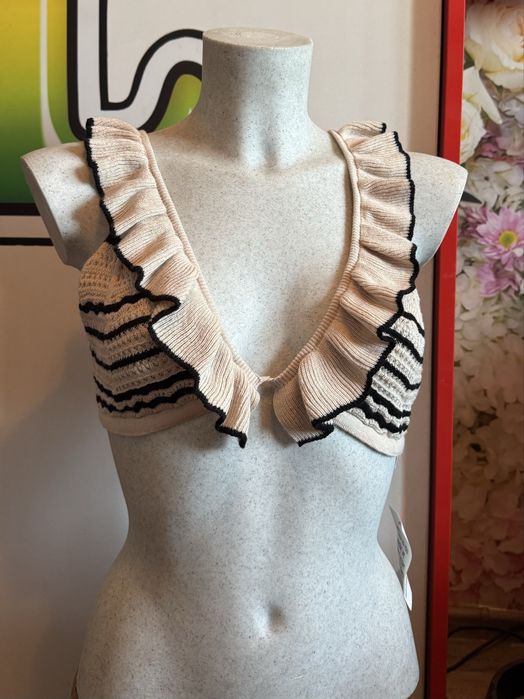 Sutien cu volane, tricotat, Asos, M-L(40-42)