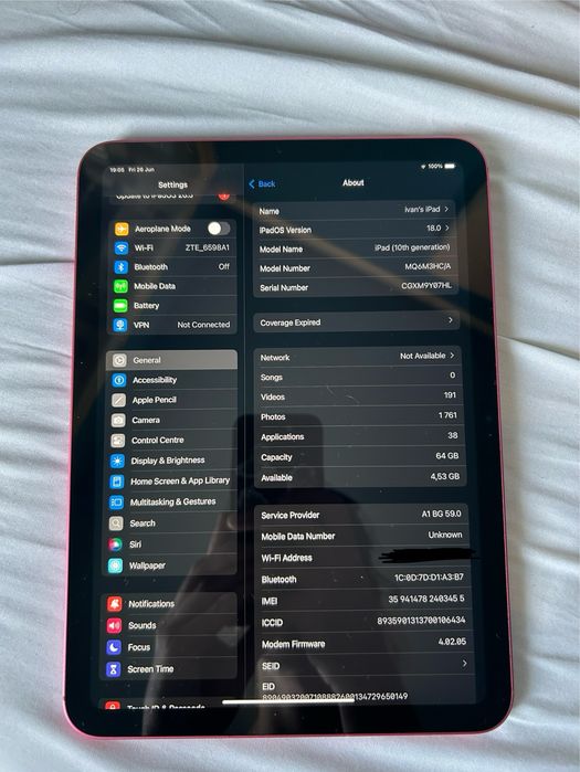 Ipad 10th gen 64gb SIM + писалка