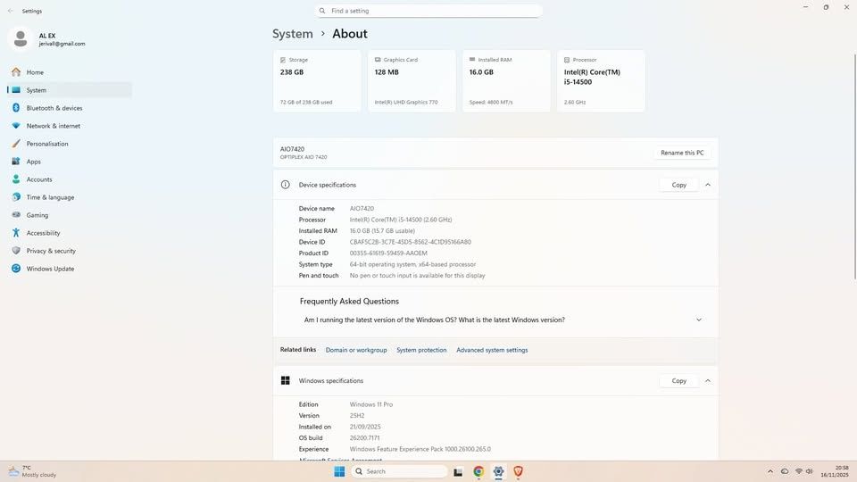 Calculator all in one Dell Optiplex Aio 7420 i5 ddr5 pc i7 lenovo 7410 desktop ddr4 i3 16 32 64 ideacentre gen 13 14 asus think  gaming laptop