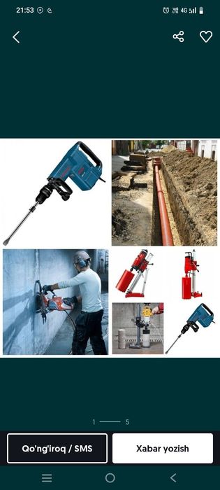 Almazniy buriglash beton teshish beton kesish Demontaj  Toshkent shaha