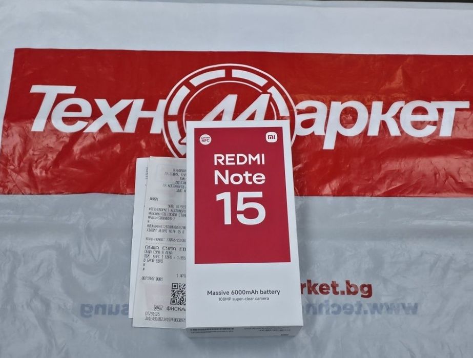 256GB Xiaomi Redmi Note 15 Гаранция ТЕХНОМАРКЕТ 2028г. BLUE