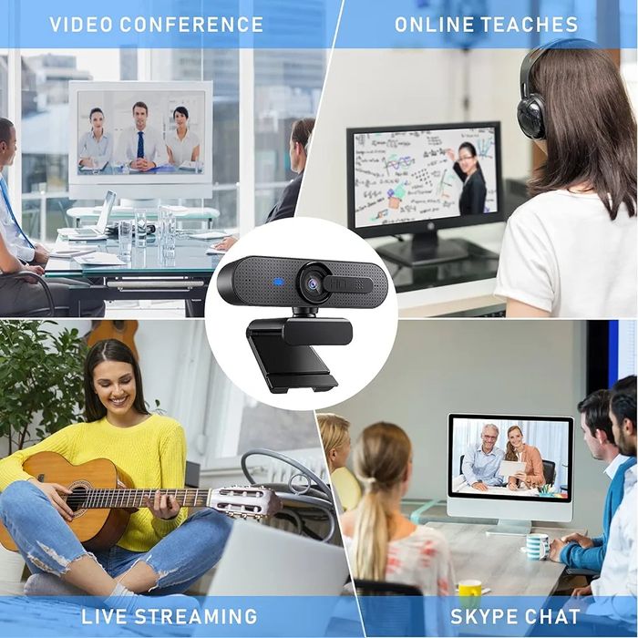 Full HD уеб камера, автофокус, стерео микрофон, капак за поверителност