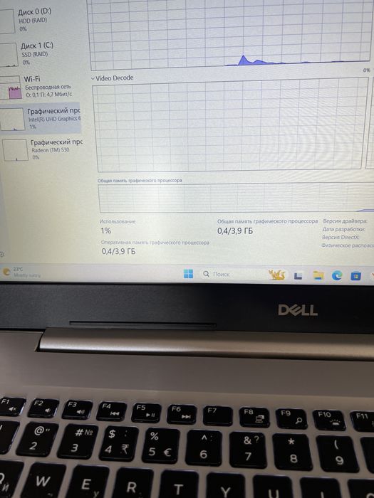 Noutbook Dell ideal video kartasi bor