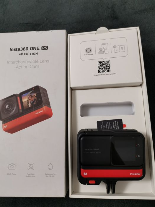 Camera video sport Insta360 ONE RS 4K Edition, 4K, Waterproof, HDR,