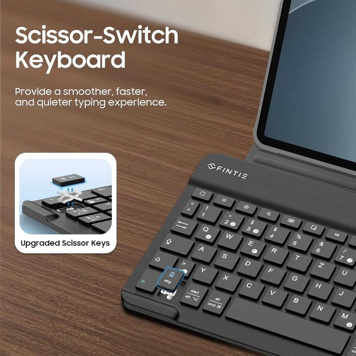 Husa Fintie cu tastatura iPad Air 4/5 10.9, QWERTZ, gri