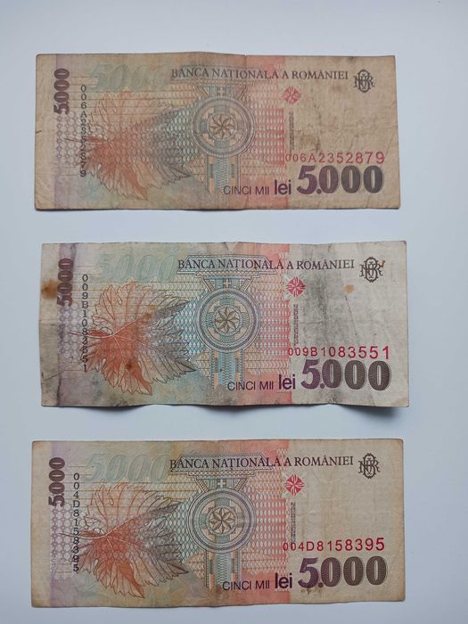 Vand lot bancnote 5000 , 1000, 500