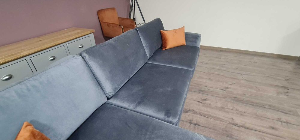 ПРОМОЦИЯ!!! Сив ъглов диван от плат Merlin