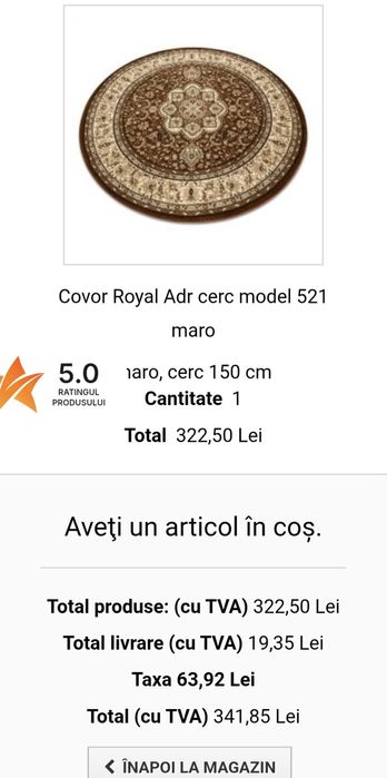 Covor rotund 150/150 cm