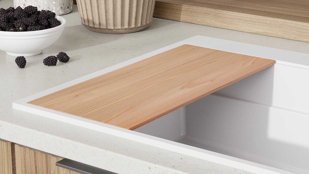 Бяла кухненска мивка от гранит Осло 80 Max Multilevel 780 x 530 mm