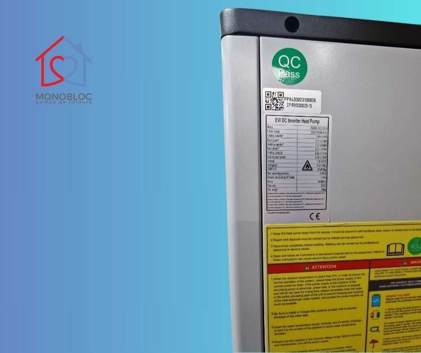 Pompa de caldura monobloc trifazata 13kW R32 | compresor Panasonic