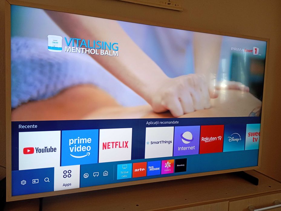 Tv Smart Samsung Quled 4k 140 cm one conect telecomandă originala ramă originala suport de perete Samsung original complect echipat generație nouă