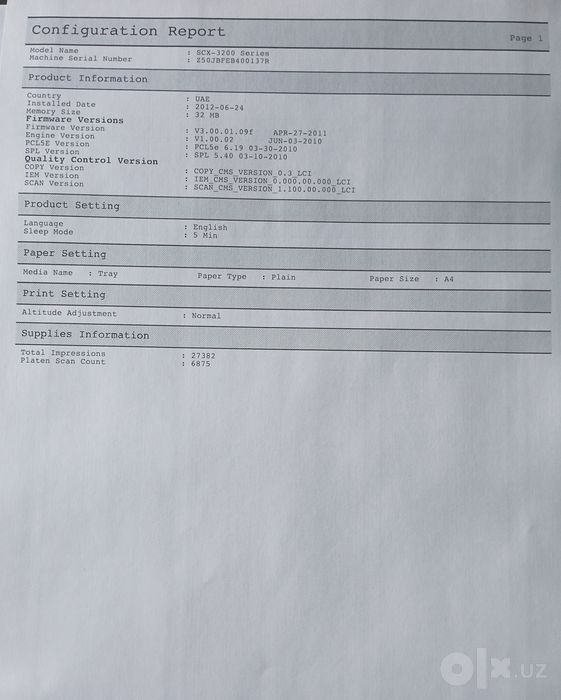 Принтер Samsung scx-3200  3/1 б/у