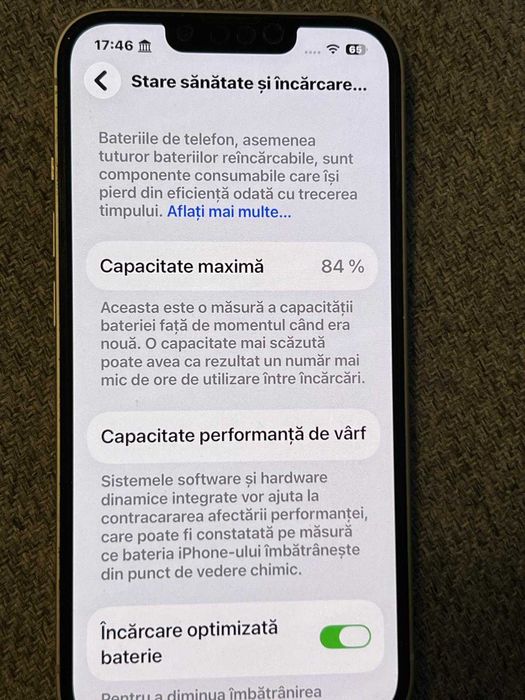 Vand iPhone 13, alb, 128 GB, stare excelenta