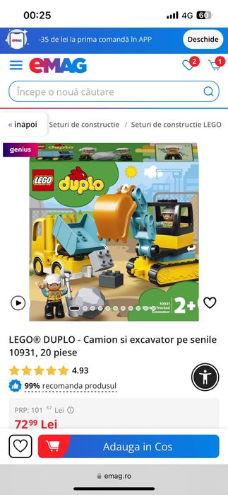 LEGO DUPLO La Ferma Tow truc Mickey Mouse Girafa Mașini constructii