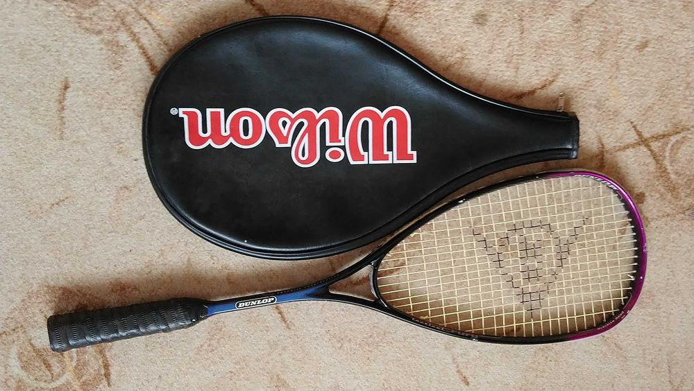 Ракета за скуош Alpha plus  и ракета за скуош DUNLOP с калъф WILSON