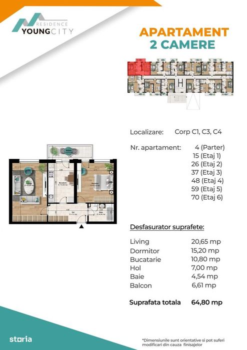 Apartament 2 camere | Decomandat | 63.2mp | Acces Metrou Berceni