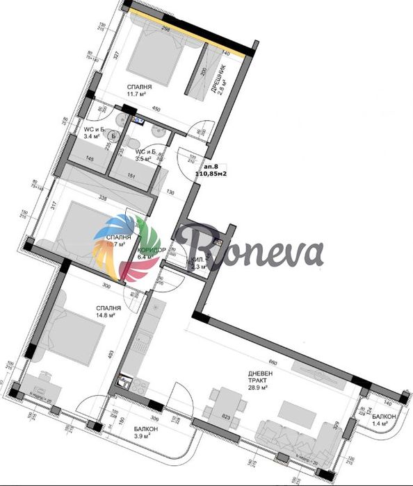 Продава се Многостаен апартамент в Варна, Владислав Варненчик - 127 кв.м за 1063 €/кв.м - Снимка #4