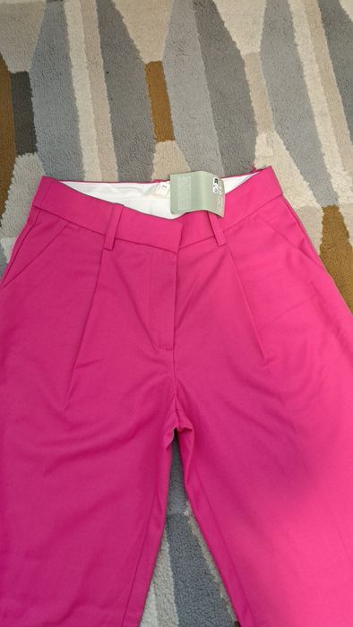 Pantaloni crac larg, fuchsia, H&M, S, noi cu eticheta
