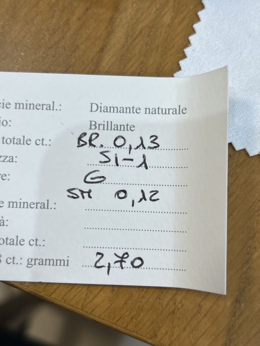 Inel Aur Alb 18k 2.70 ct cu diamante + smerald 0.25 ct