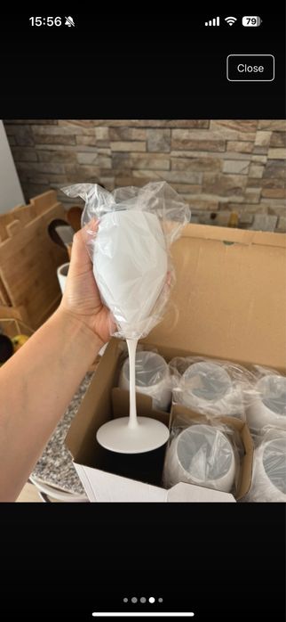 Set pahare cocktail albe