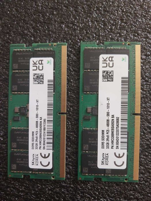 64GB DDR5 4800MT/s CL40 - SK Hynix (SO-DIMM, за лаптоп)