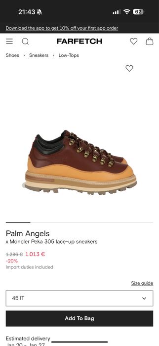 Sneakers Moncler Peka 305 Palm Angels!