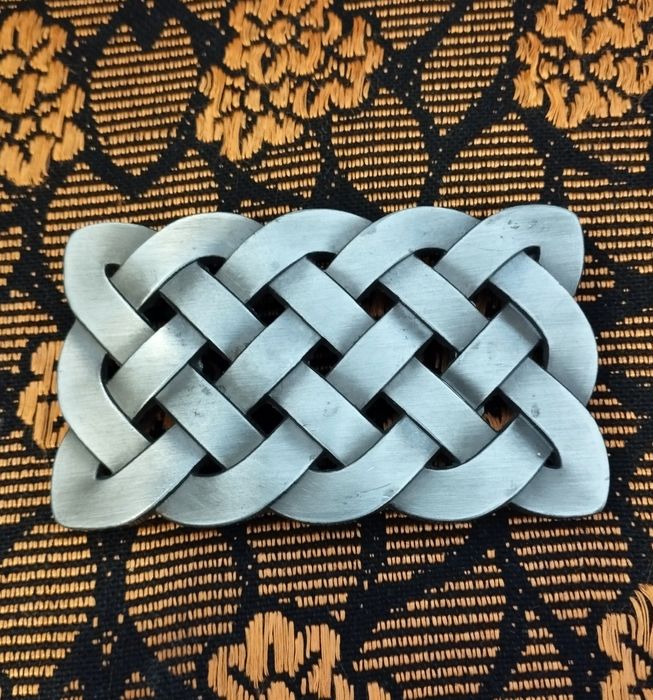 Cataramă curea celtică, placată cu argint