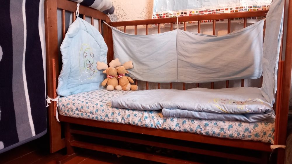 Детская манежка натуральное дерево