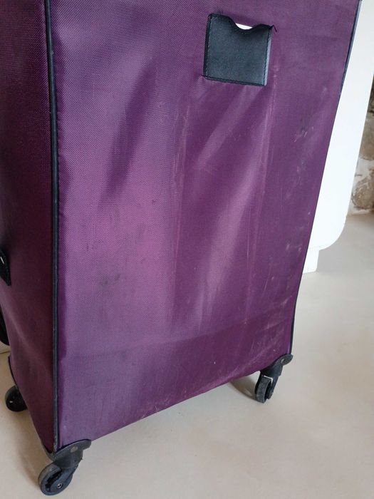 Голям Куфар, Лилав Добро Качество Large purple Suitcase Luggage Expandable Violet soft мек