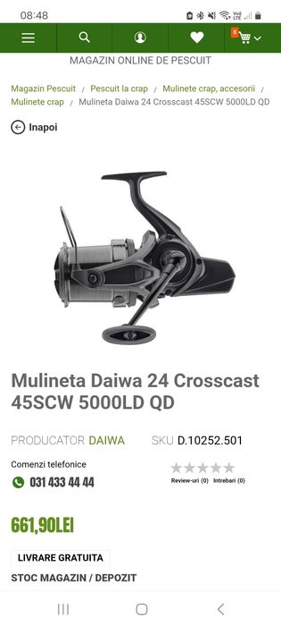 Set 3 mulinete daiwa 24 crosscast 45scw 5000ld qd