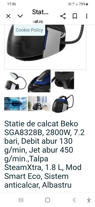 Vând stație de călcat beko